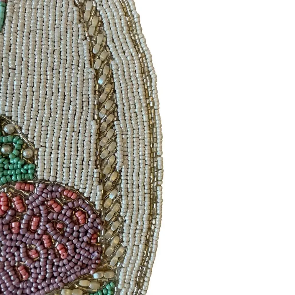 Tahari Home Easter Egg Basket Beaded Placemat 15in Spring Pastel New
